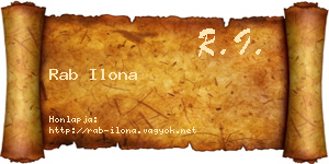 Rab Ilona névjegykártya